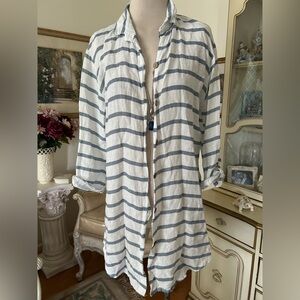 Viola Borghi women’s Striped Linen Shirt Size M C:4339